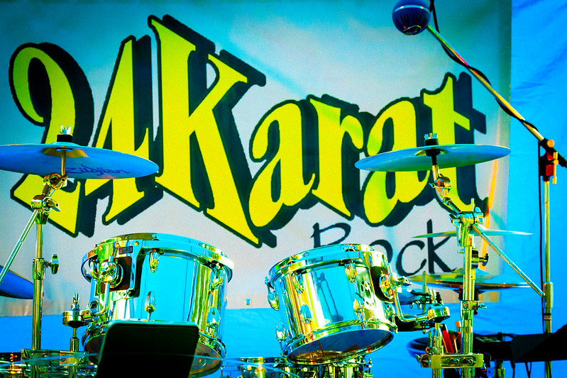 24 Karat Banner Over Drum Set